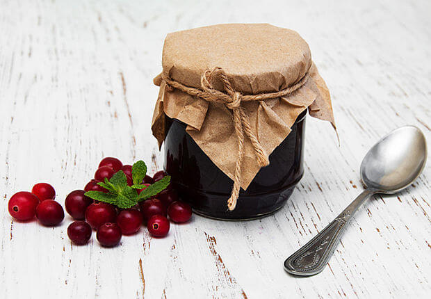 Cranberry Apfel Gelee Cranberry-Apfel-Gelee im Glas